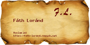 Fáth Loránd névjegykártya